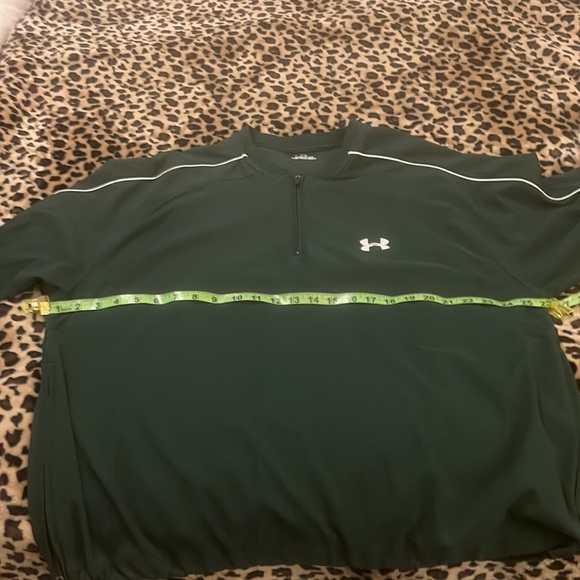Under Armour Mens 1/4 Zip Windbreaker  Logo Cold Gear Large Geen - Picture 3 of 11